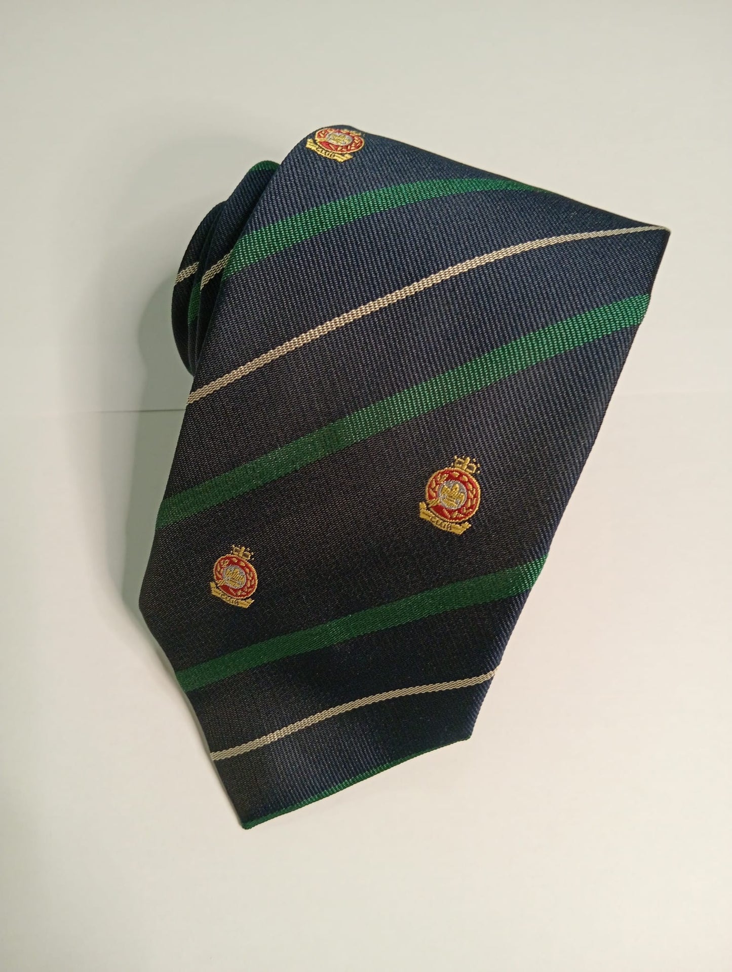 Corbata regimental rayas verdes