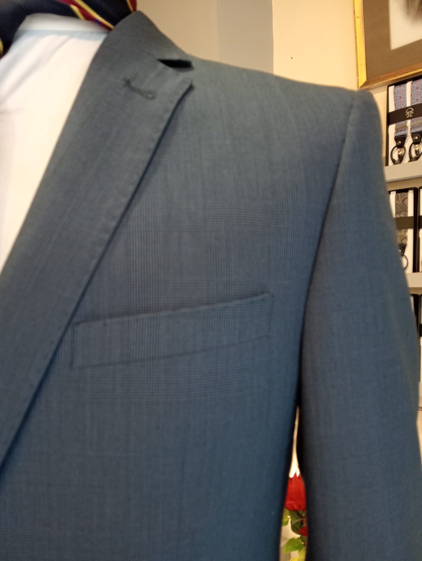 Traje Príncipe de Gales azul