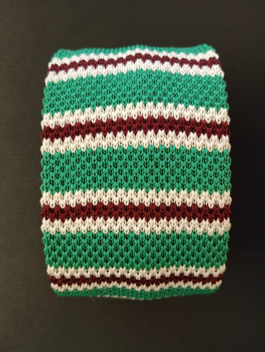 CORBATA CROCHE RAYAS VERDES