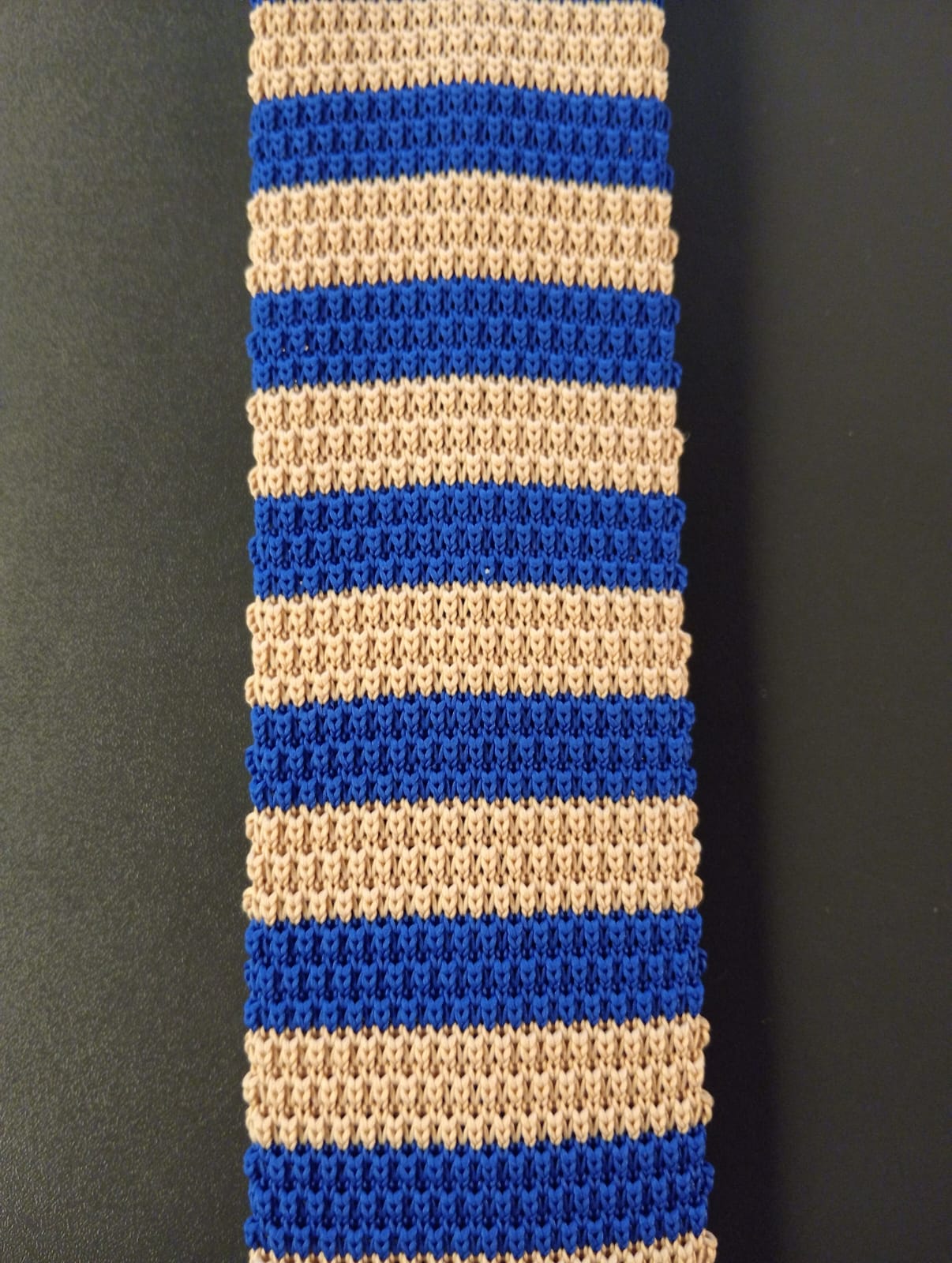CORBATA CROCHE RAYAS AZULES