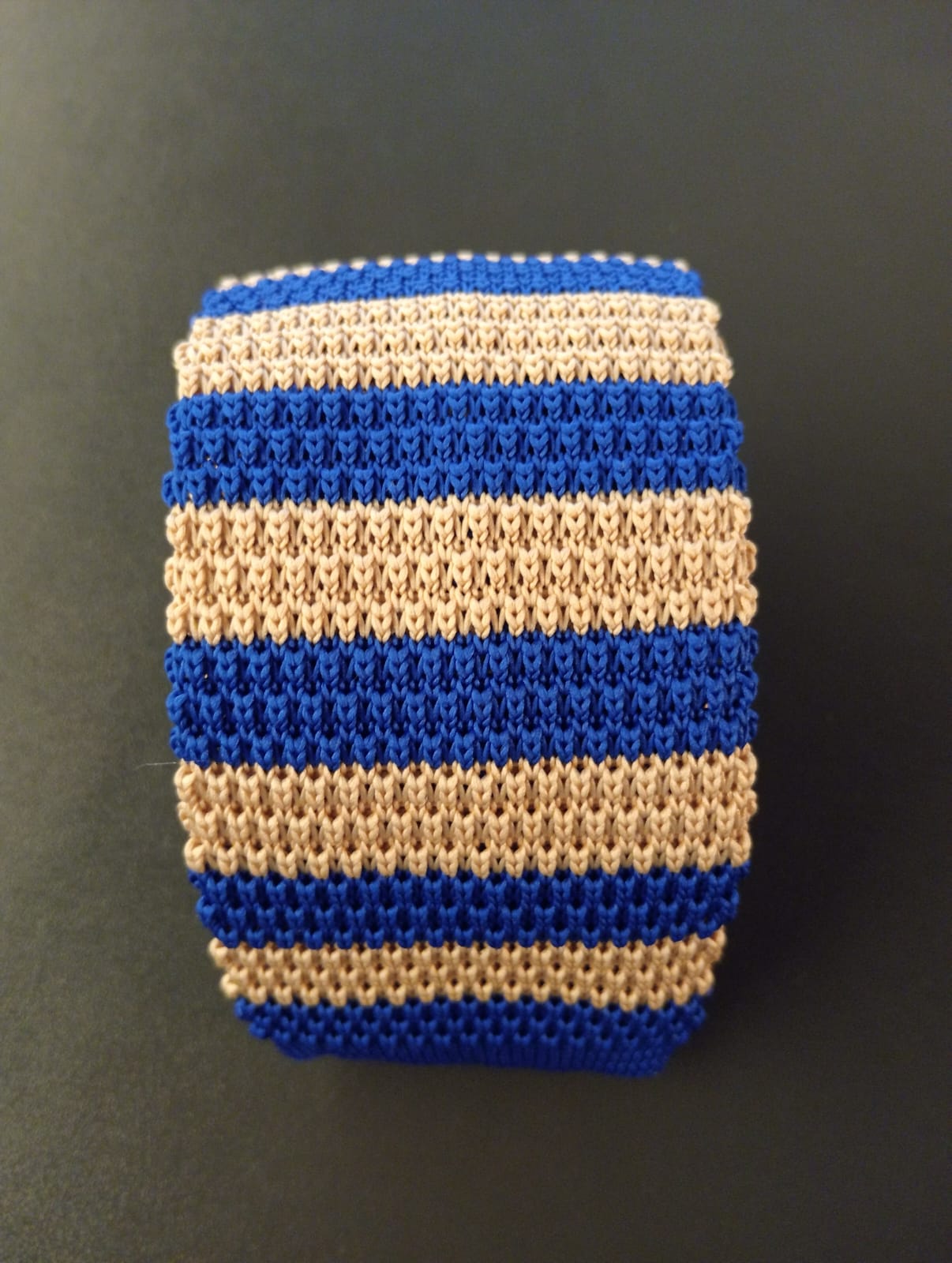 CORBATA CROCHE RAYAS AZULES