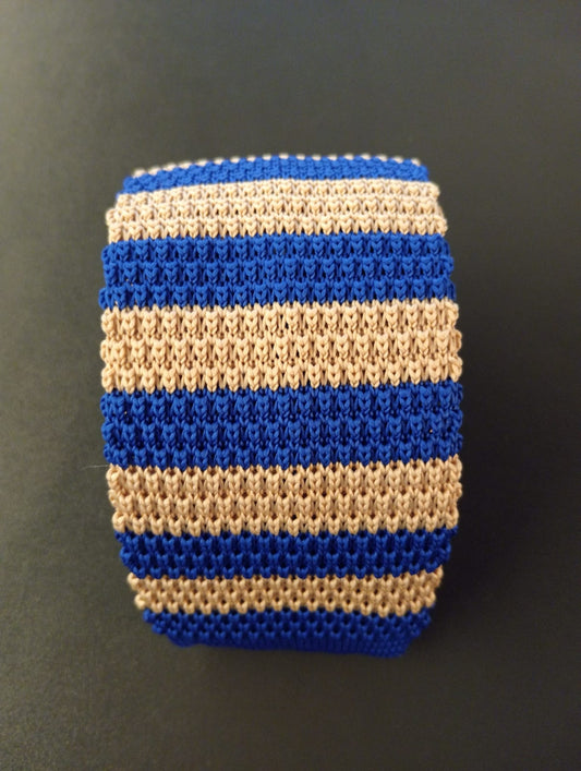 CORBATA CROCHE RAYAS AZULES
