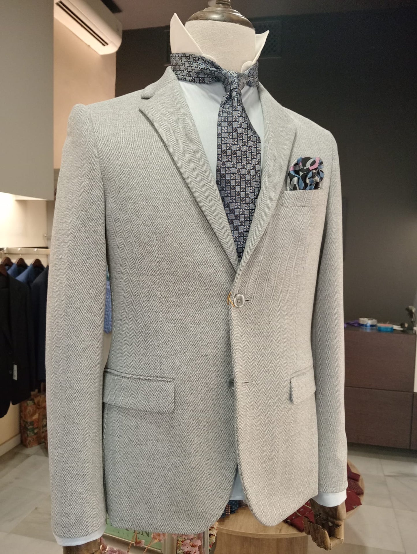 Blazer espiga gris