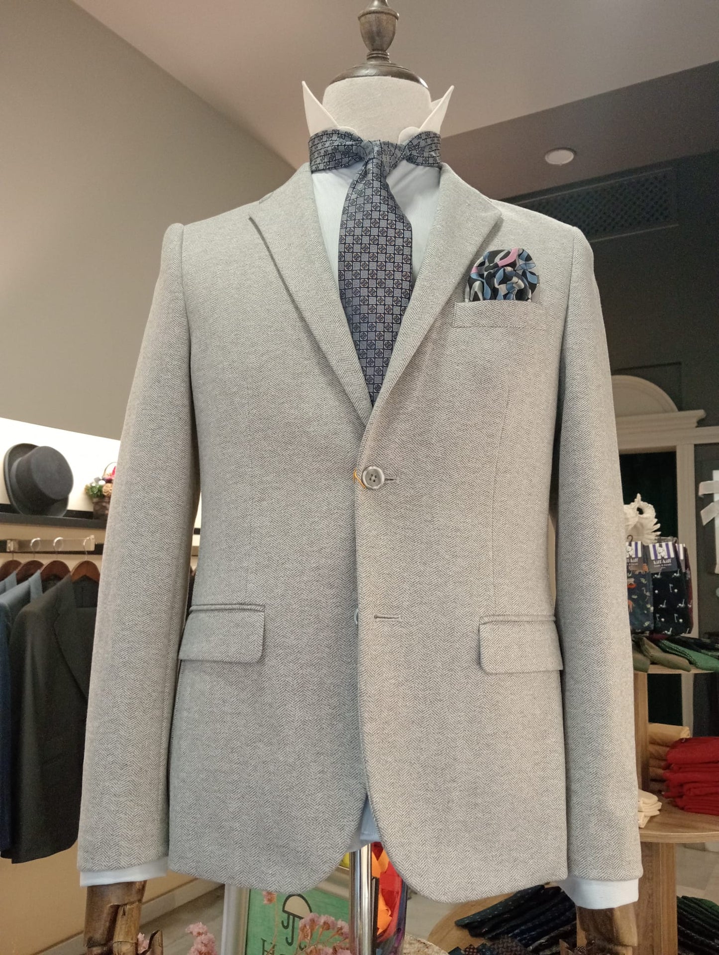 Blazer espiga gris