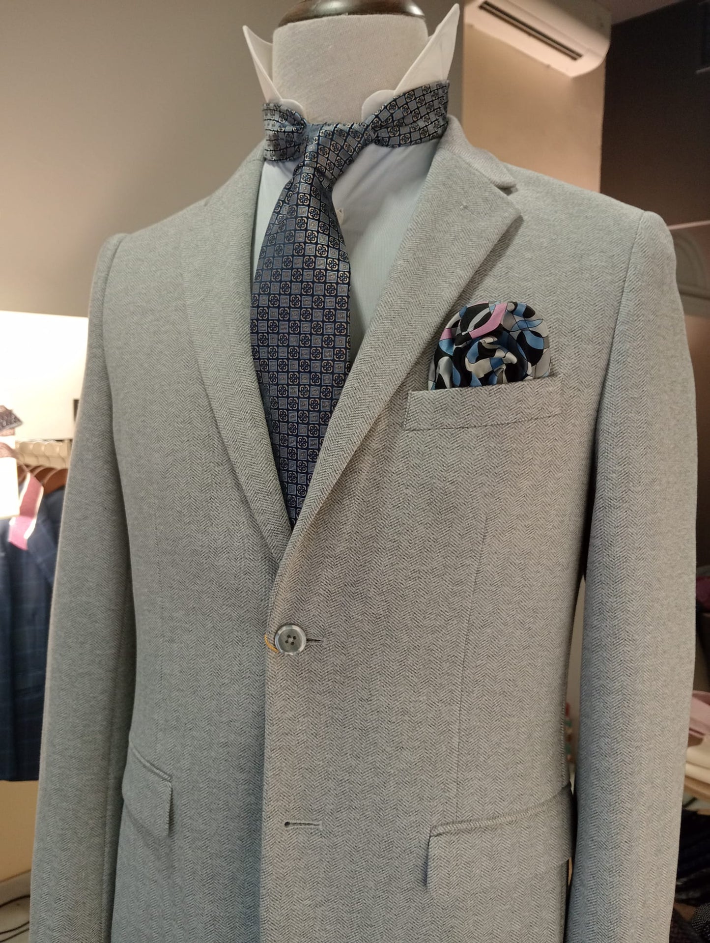 Blazer espiga gris