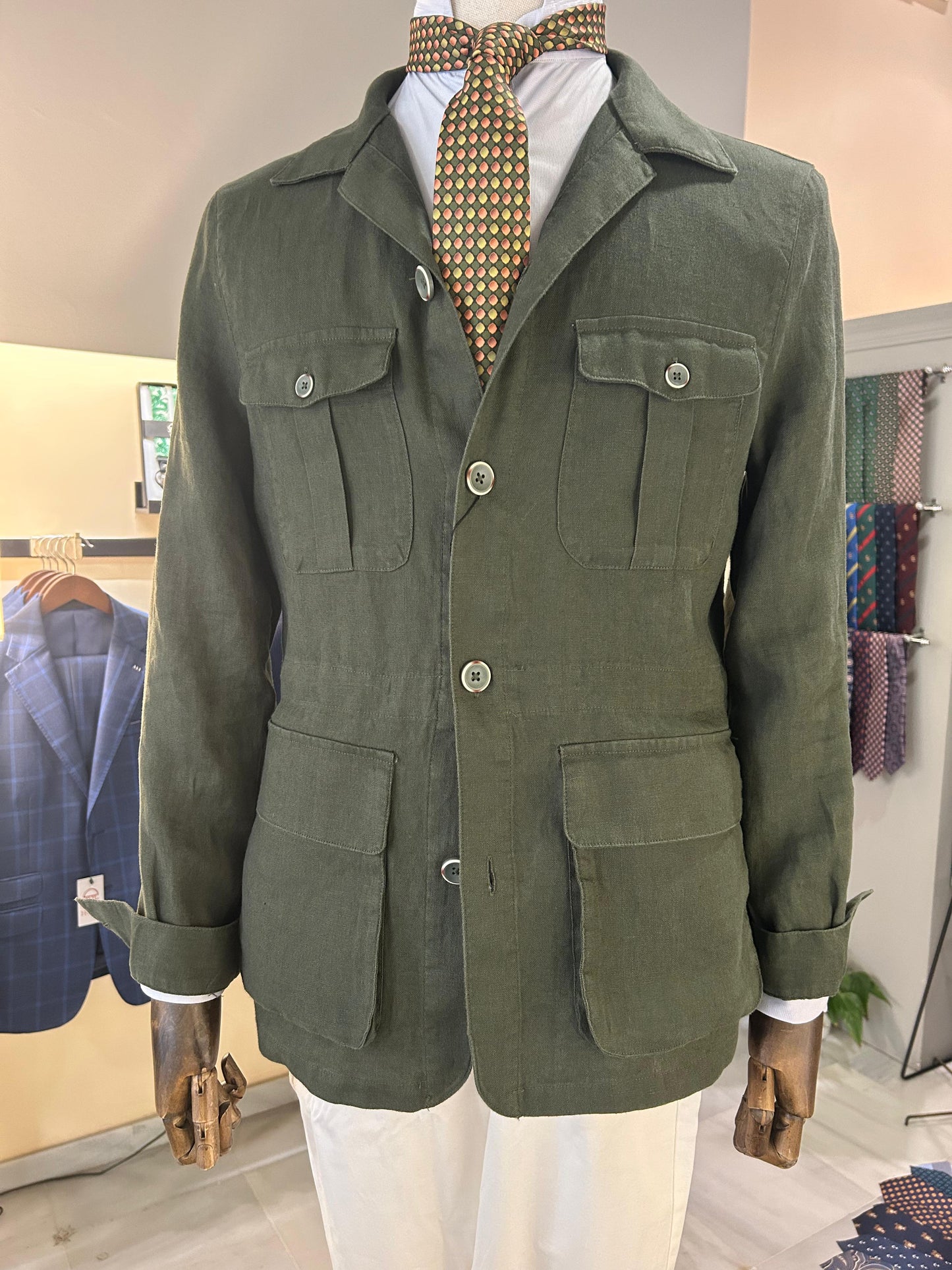 Sahariana lino verde