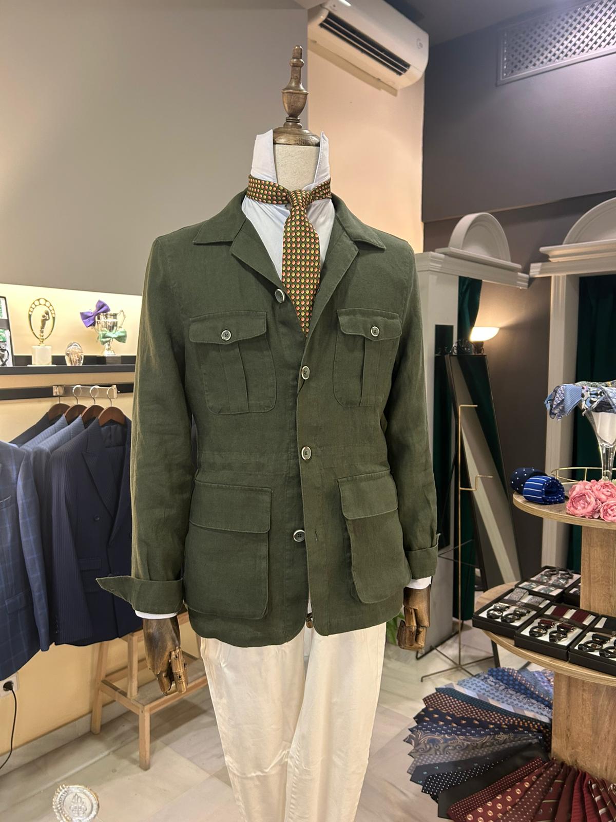 Sahariana lino verde