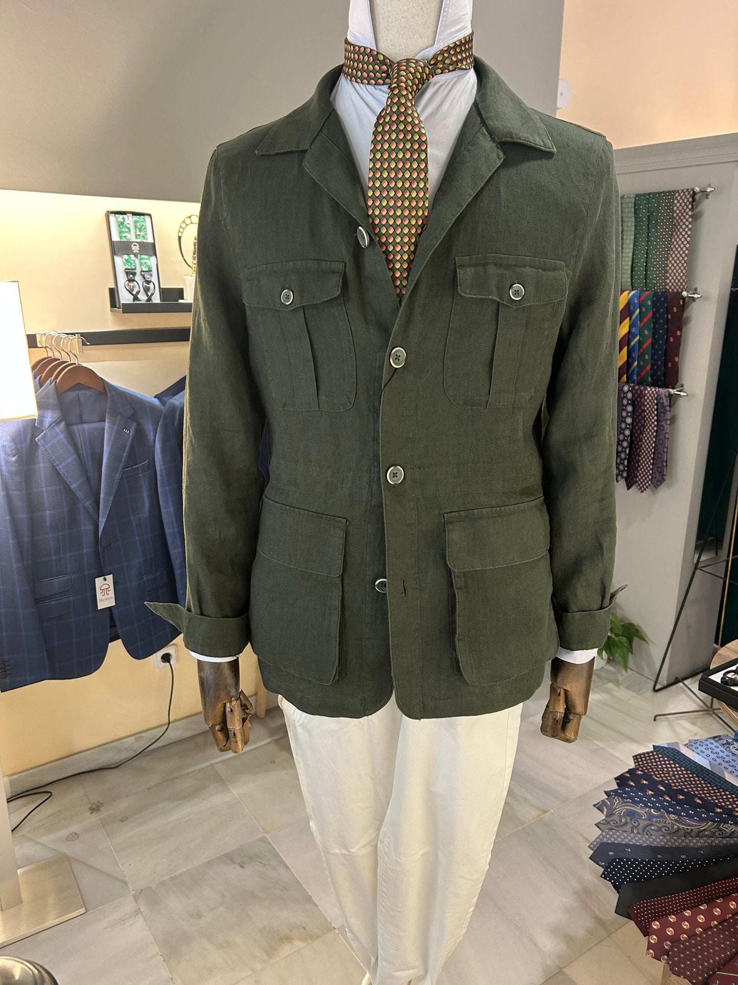 Sahariana lino verde